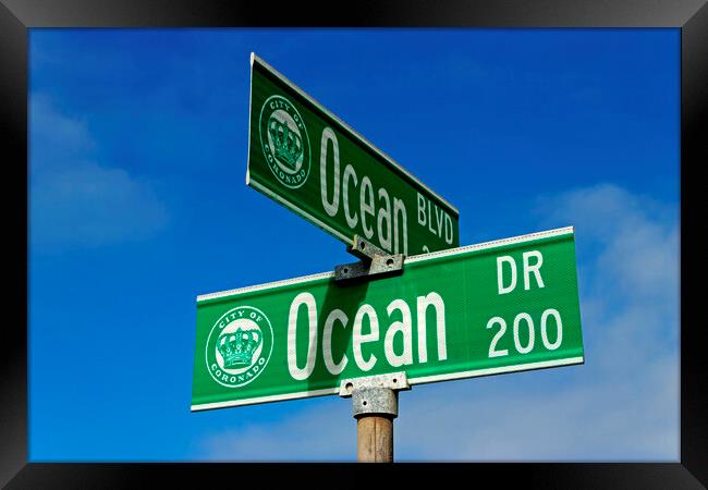 OCEAN sign Framed Print by Mikhail Pogosov