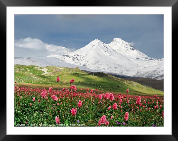Mountains of the Caucasus Framed Mounted Print by Mikhail Pogosov