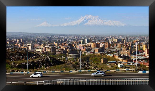 Legendary mount Ararat and Yerevan city. Framed Print by Mikhail Pogosov