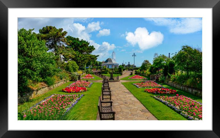Gorgeous gardens in Clacton-on-Sea Framed Mounted Print by Paula Tracy