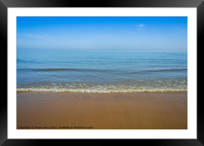 Idyllic beach at Frinton-on-Sea Framed Mounted Print by Paula Tracy