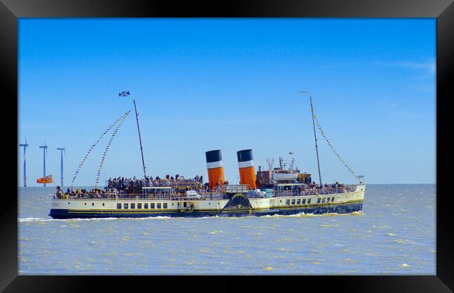Waverley paddle steamer departing from Clacton pie Framed Print by Paula Tracy