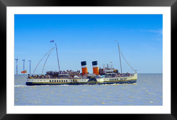 Waverley paddle steamer departing from Clacton pie Framed Mounted Print by Paula Tracy