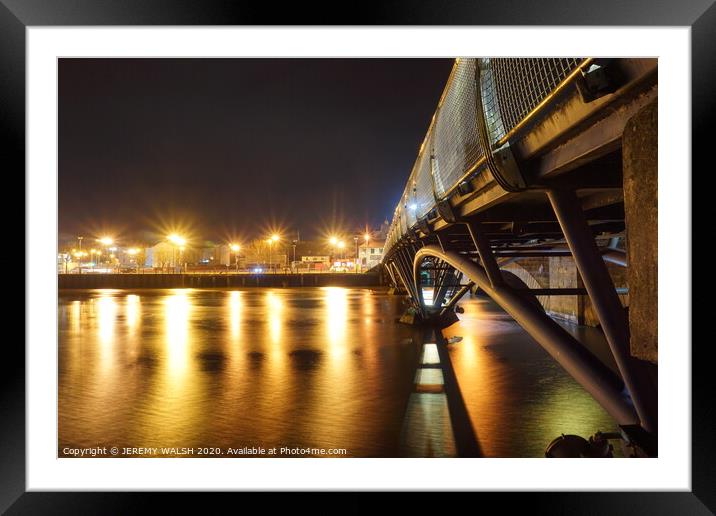  Bann Bridge at night in Coleraine  Framed Mounted Print by JEREMY WALSH