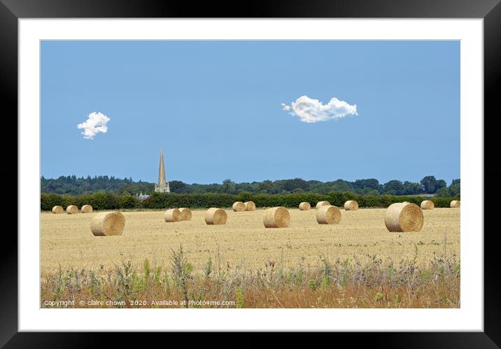 Hay Bales Snettisham  Framed Mounted Print by claire chown