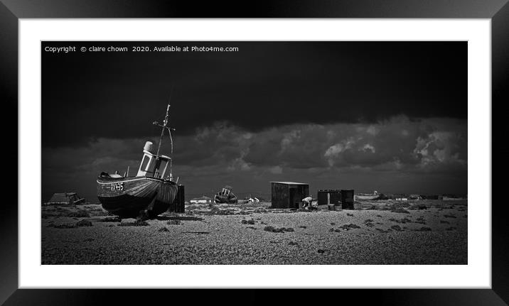 Dramatic Skies on Dungeness Framed Mounted Print by claire chown