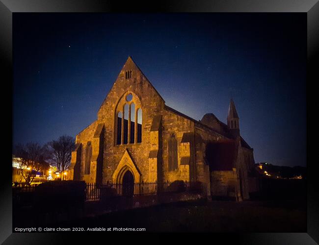 The Royal Garrison Church by night Framed Print by claire chown