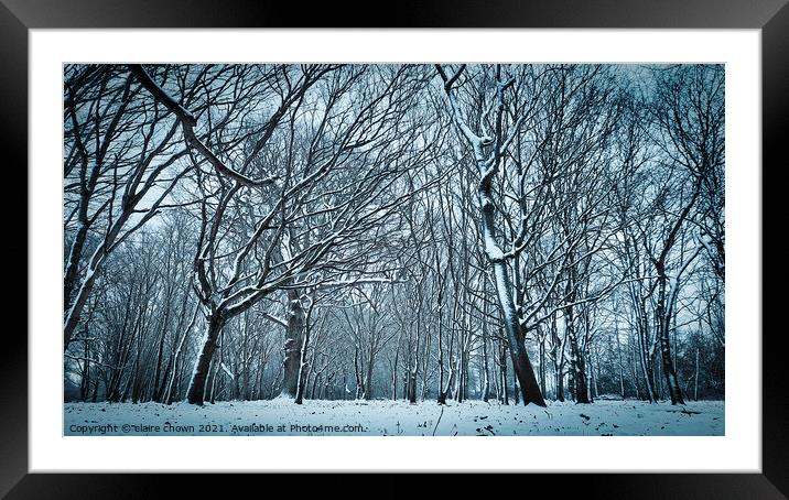 Winter at The Manor Framed Mounted Print by claire chown