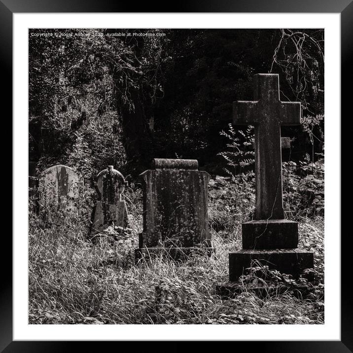 Overgrown graves Framed Mounted Print by Roger Aubrey