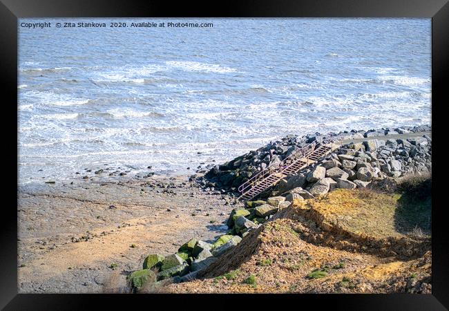 Jurassic coast, Walton-on-the-Naze Framed Print by Zita Stanko