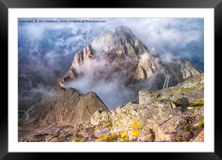 Tatra mountains with clouds Framed Mounted Print by Zita Stanko