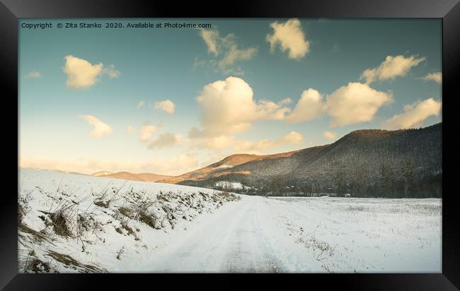 Winter landscape Framed Print by Zita Stanko
