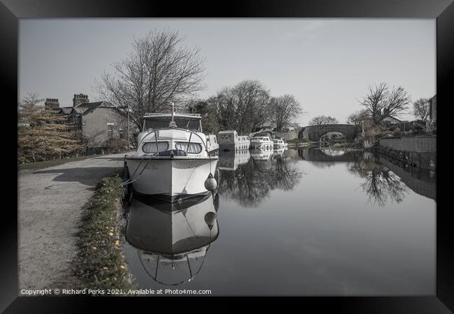 Reflections on the Lancaster Canal Framed Print by Richard Perks