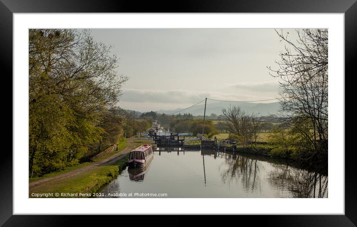 Lazing on a Sunday Afternoon on the canal Framed Mounted Print by Richard Perks