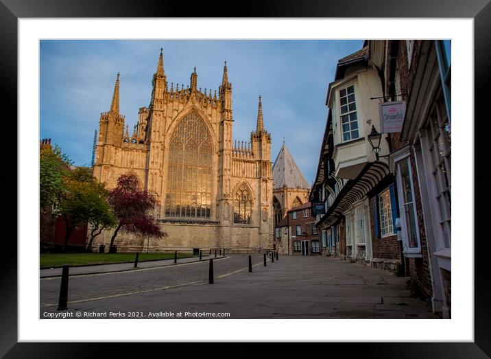 sunlight Reflections in the York Minster Framed Mounted Print by Richard Perks