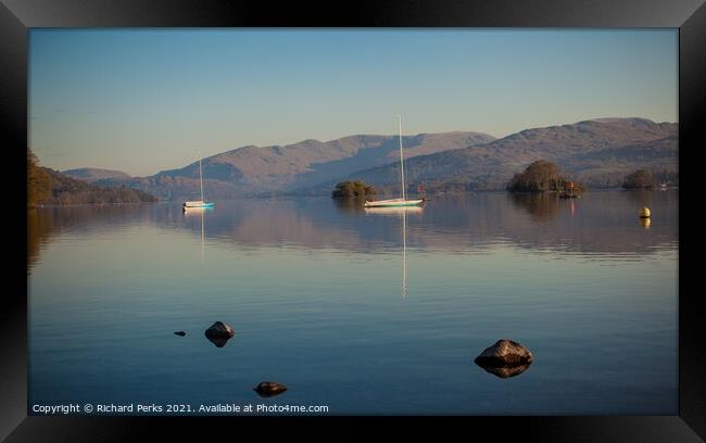 Daybreak on Lake Windemere at Bowness Framed Print by Richard Perks