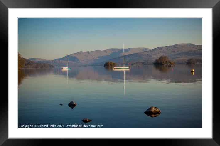 Daybreak on Lake Windemere at Bowness Framed Mounted Print by Richard Perks