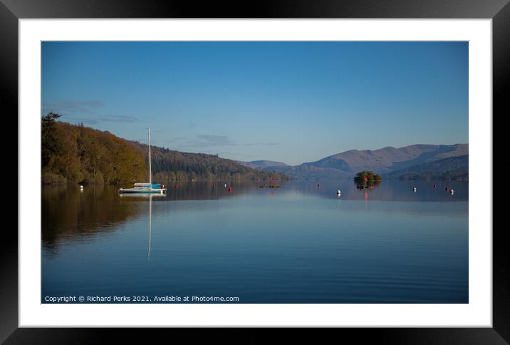 Dead Calm on Lake Windemere Framed Mounted Print by Richard Perks