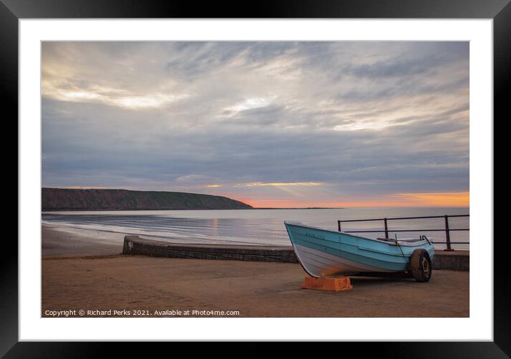 Filey Brigg Fishing Boats Framed Mounted Print by Richard Perks