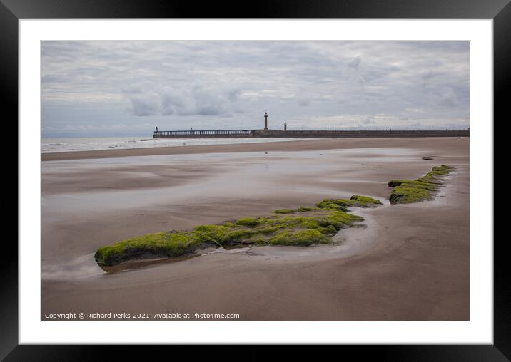 Tide out on Whitby Beach Framed Mounted Print by Richard Perks