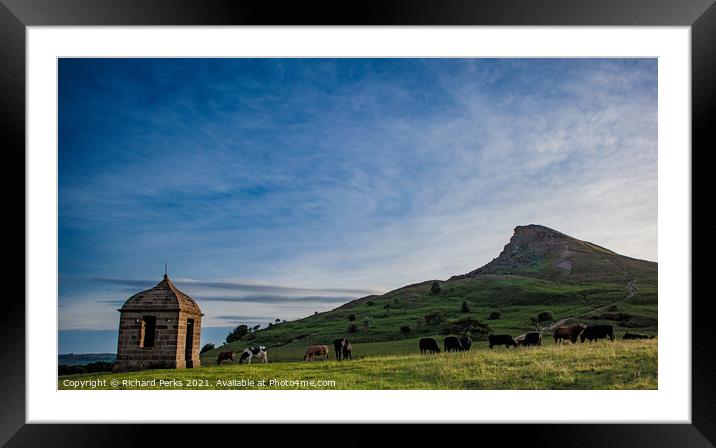 Roseberry Topping Sunshine Framed Mounted Print by Richard Perks