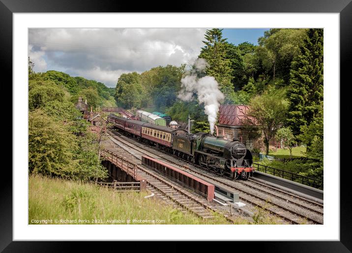 Letting off steam at Goathland Framed Mounted Print by Richard Perks