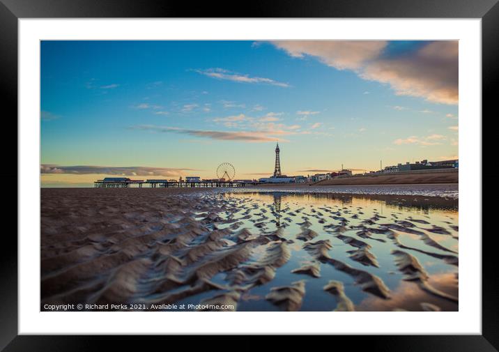 Blackpool Tower in the sands Framed Mounted Print by Richard Perks
