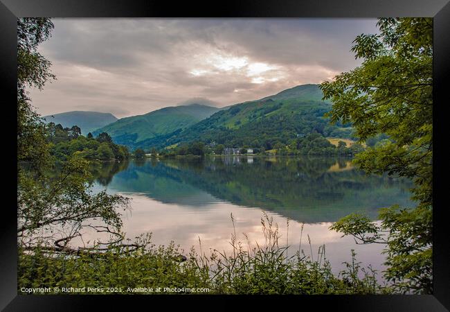 Reflections at Grasmere in the Lake District Framed Print by Richard Perks