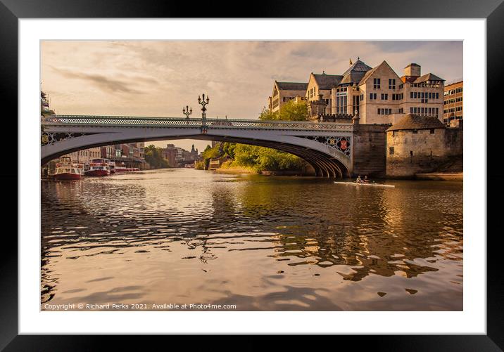 Lendal Bridge York - reflections at daybreak Framed Mounted Print by Richard Perks