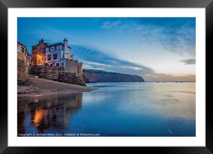 A Tranquil Twilight at The Bay Inn Framed Mounted Print by Richard Perks