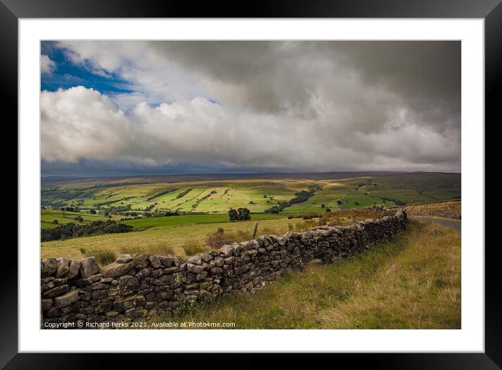 Clouds gather over Nidderdale Framed Mounted Print by Richard Perks
