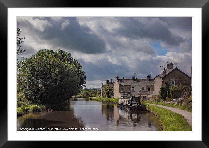 Leeds - Liverpool canal at Silsden North Yorkshire Framed Mounted Print by Richard Perks