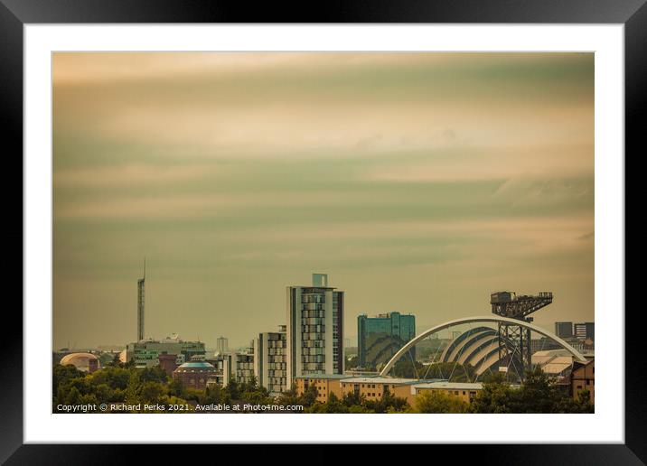 Glasgow cityscape Framed Mounted Print by Richard Perks