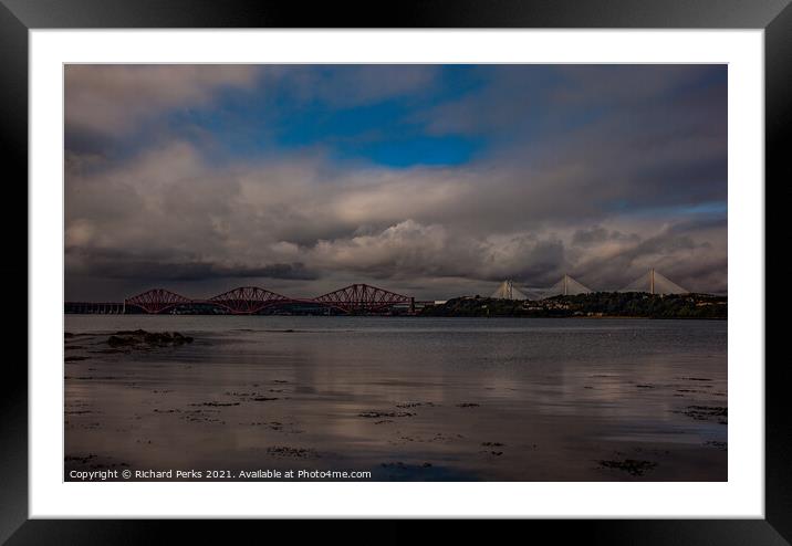 Bridges over the Forth Framed Mounted Print by Richard Perks