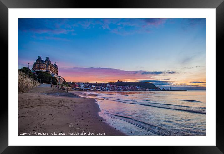 Scarborough south bay and The Grand Hotel Framed Mounted Print by Richard Perks
