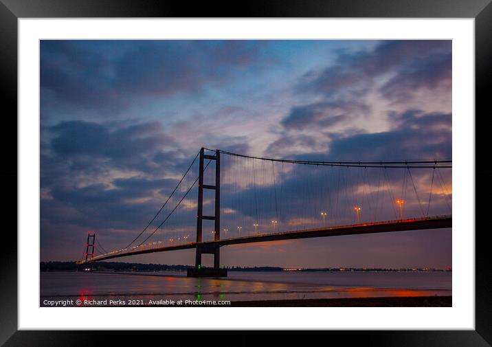 A break in the Clouds over the Humber Framed Mounted Print by Richard Perks