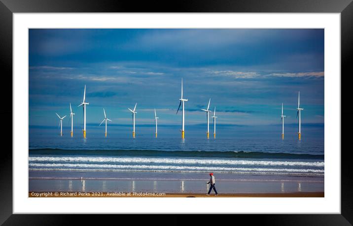 Among the Giants on Redcar Beach Framed Mounted Print by Richard Perks