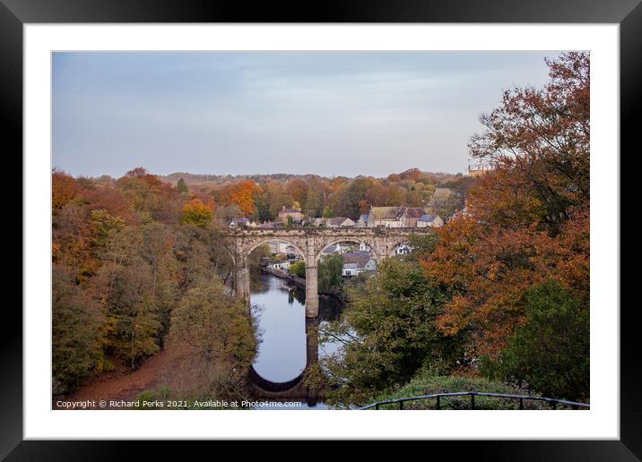 Knaresborough Viaduct in Autumn Framed Mounted Print by Richard Perks