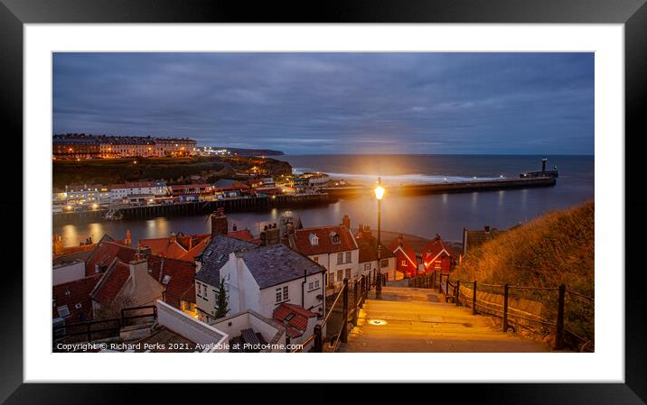 Evening light at Whitby Framed Mounted Print by Richard Perks