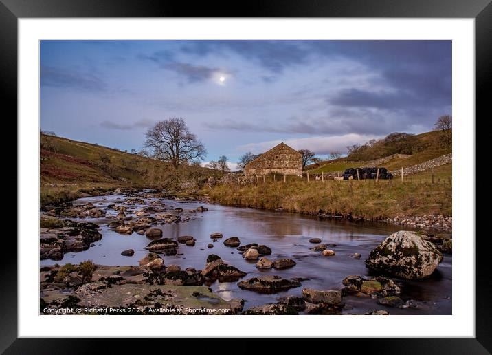 Moonlit Yorkshire Dales Framed Mounted Print by Richard Perks