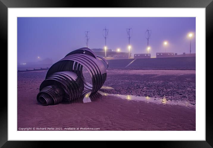 A Shimmering Shell on a Foggy Day Framed Mounted Print by Richard Perks