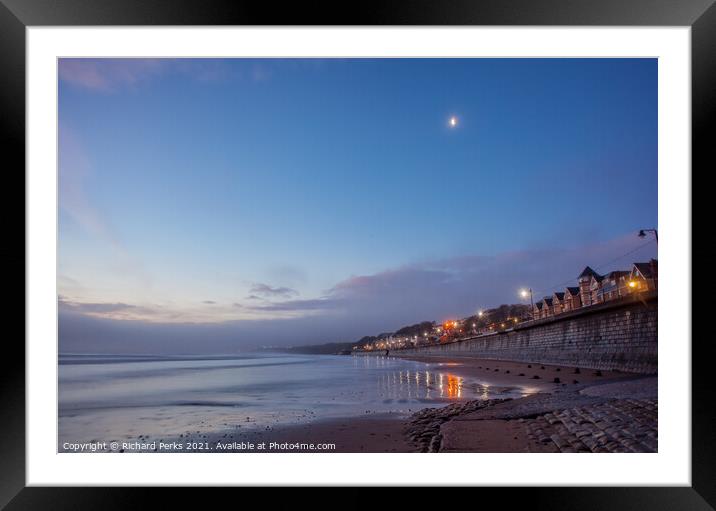 Twilight on Filey Beach Framed Mounted Print by Richard Perks