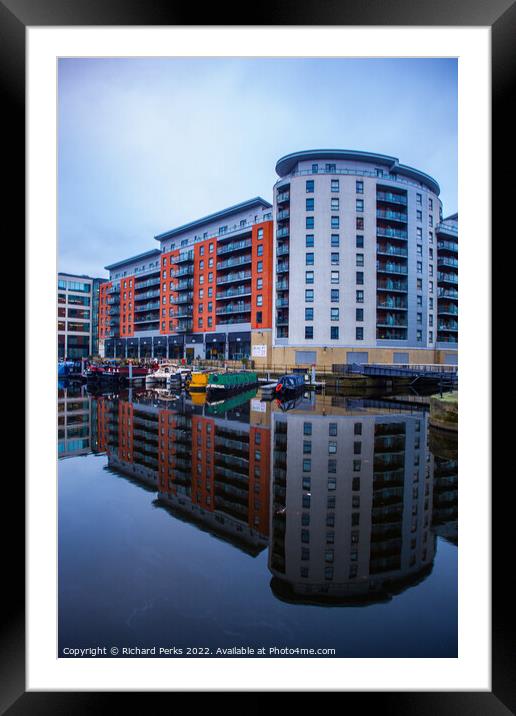 Leeds Dockland reflections Framed Mounted Print by Richard Perks