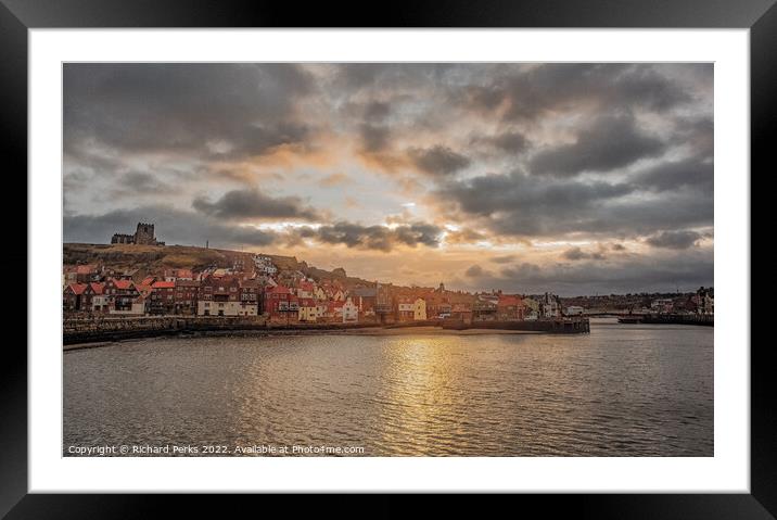 Across the Harbour - Whitby Framed Mounted Print by Richard Perks