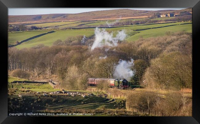 46100 Royal Scot steaming through the Lancashire C Framed Print by Richard Perks