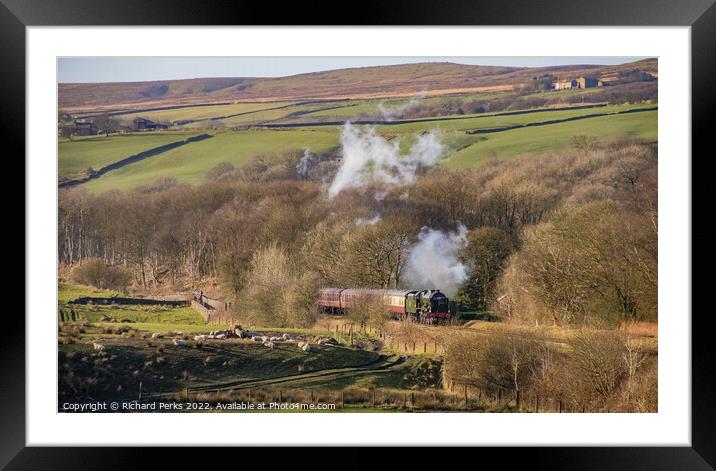 46100 Royal Scot steaming through the Lancashire C Framed Mounted Print by Richard Perks