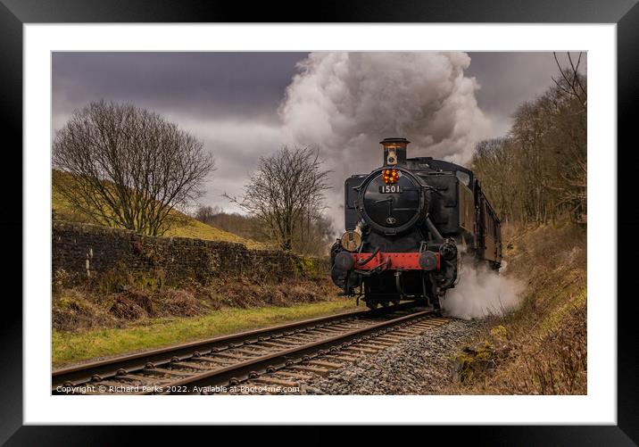 Steaming through the Rossendale Valley Framed Mounted Print by Richard Perks