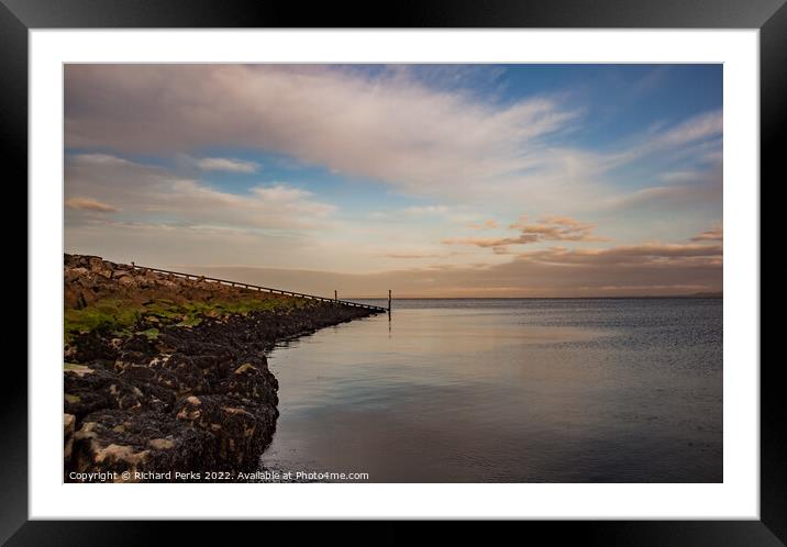 Morecambe Bay slipway into the sea Framed Mounted Print by Richard Perks