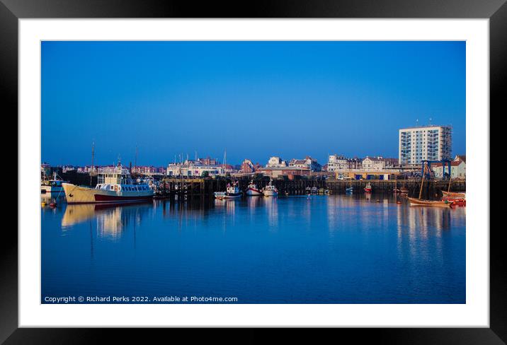 Bridlington Harbour Reflections Framed Mounted Print by Richard Perks