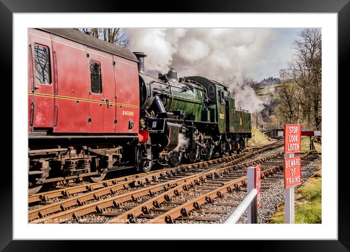 Steaming out of Oxenhope Framed Mounted Print by Richard Perks